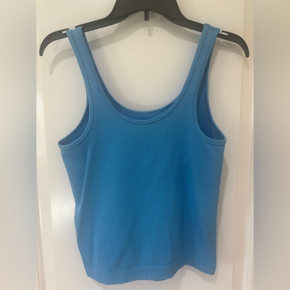 Target Blue Women's Ribbed Tank Top - Picture 4 of 5